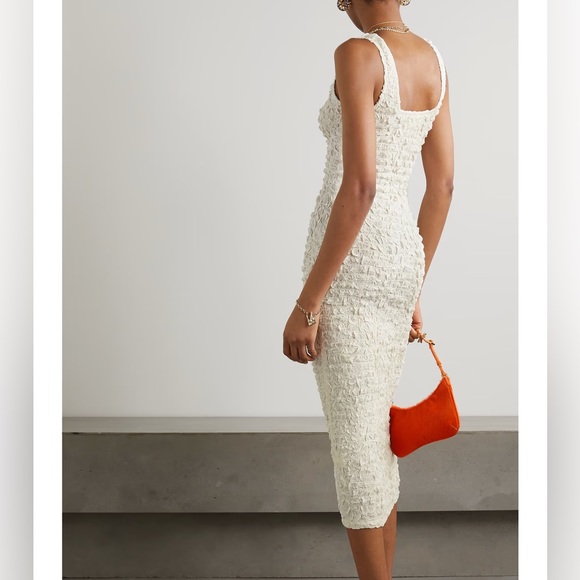 Mara Hoffman Sloan popcorn tencel modal midi dress in cream - Picture 2 of 8